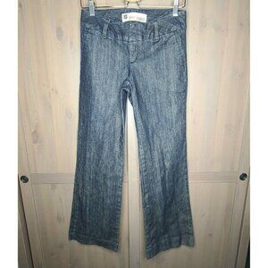 Gap Jeans Size 1 Womens Dark Blue Denim Wide Leg Low Rise Cotton Blend Stretch